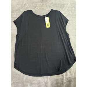All in Motion Top Womens Size XXL Black Soft Moisture Wicking Quick Dry Shirt
